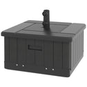 3-in-1 Outdoor Umbrella Base with Wheels and Handles, End Table, Flower Box Planter with Hole, 175 lbs. Capacity, Black