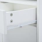 Mobile Storage Cabinet Organizer with Drawer and Cabinet, Printer Stand with Castors, White