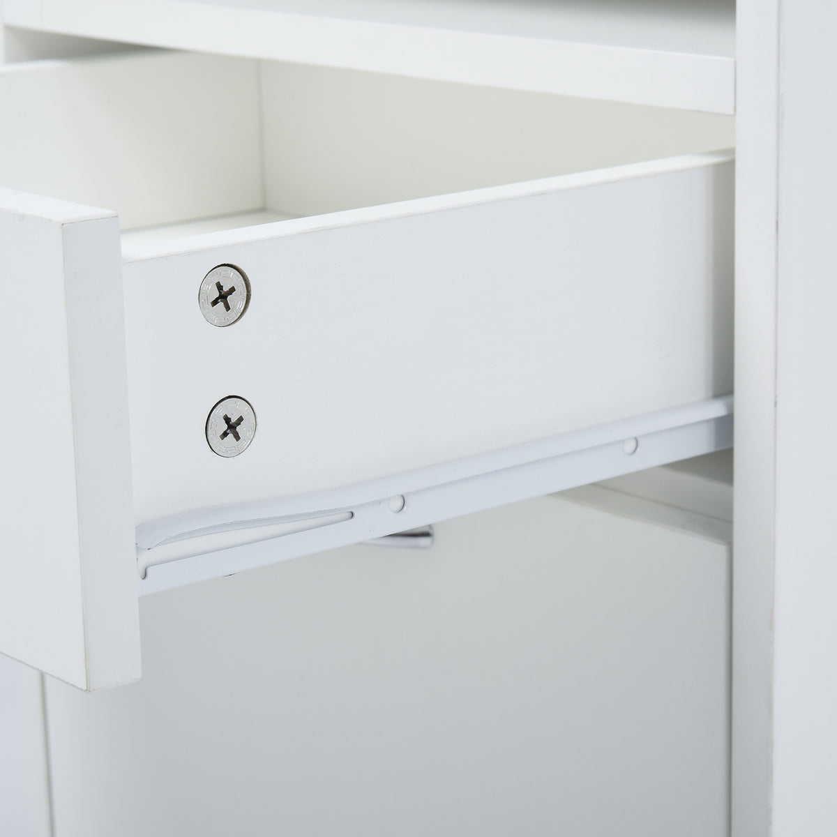 Mobile Storage Cabinet Organizer with Drawer and Cabinet, Printer Stand with Castors, White