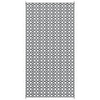 Reversible Outdoor Rug Carpet RV Camping Rugs with Carry Bag, 9' x 18', Black & White Clover