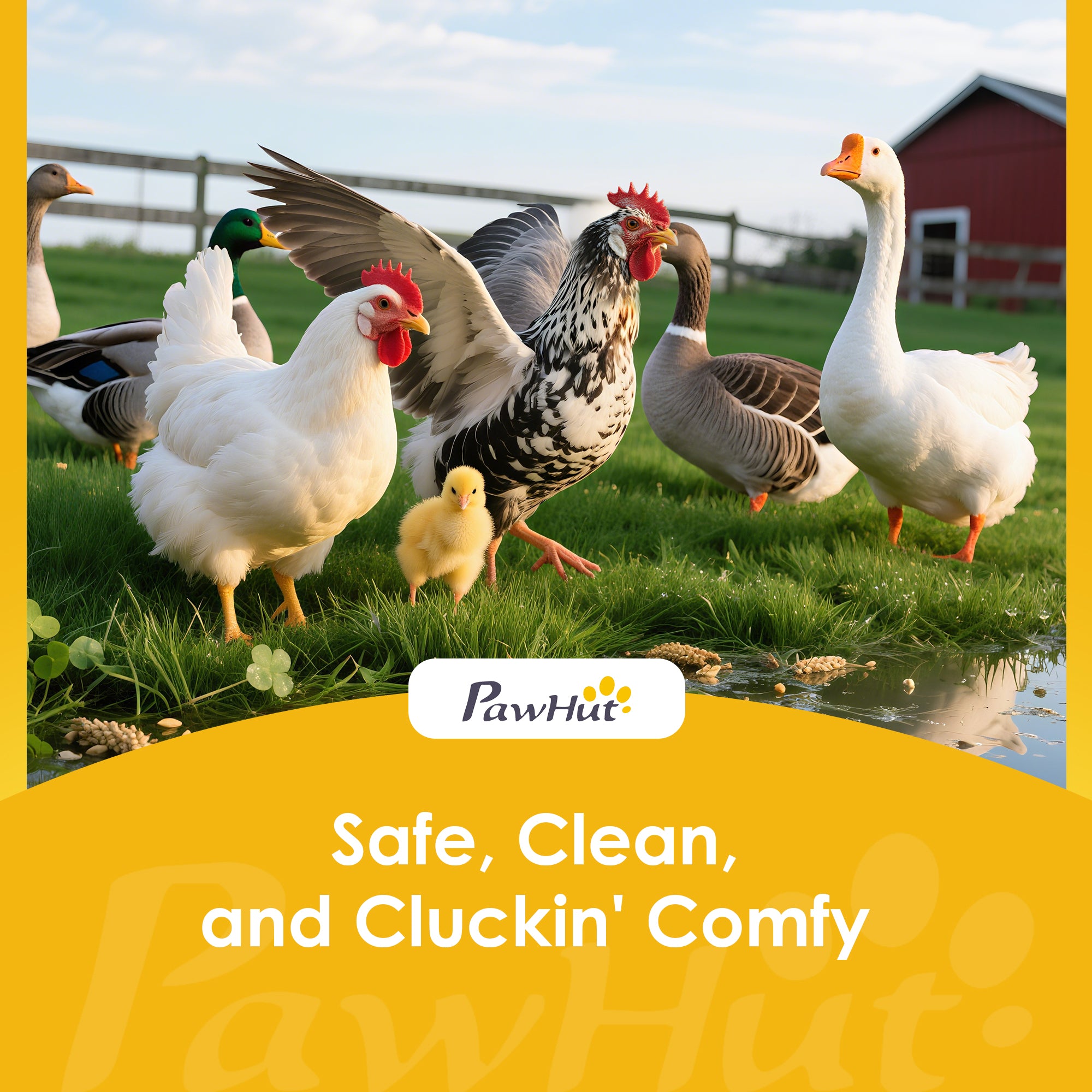 66.5" Large Chicken Coop, Wooden Chicken House with 2 Nesting Boxes, Sliding Tray & Ramp, for Backyard Farm