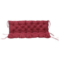 59" x 38" Tufted Bench Cushion for Outdoor Furniture, 3-Seater Replacement for Swing Chair, Patio Sofa/Couch, Wine Red