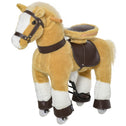 Ride on Horse, Plush Walking Horse Toy, Kids Riding Chair with Wheels for Kids 3-9 Years, Light Brown