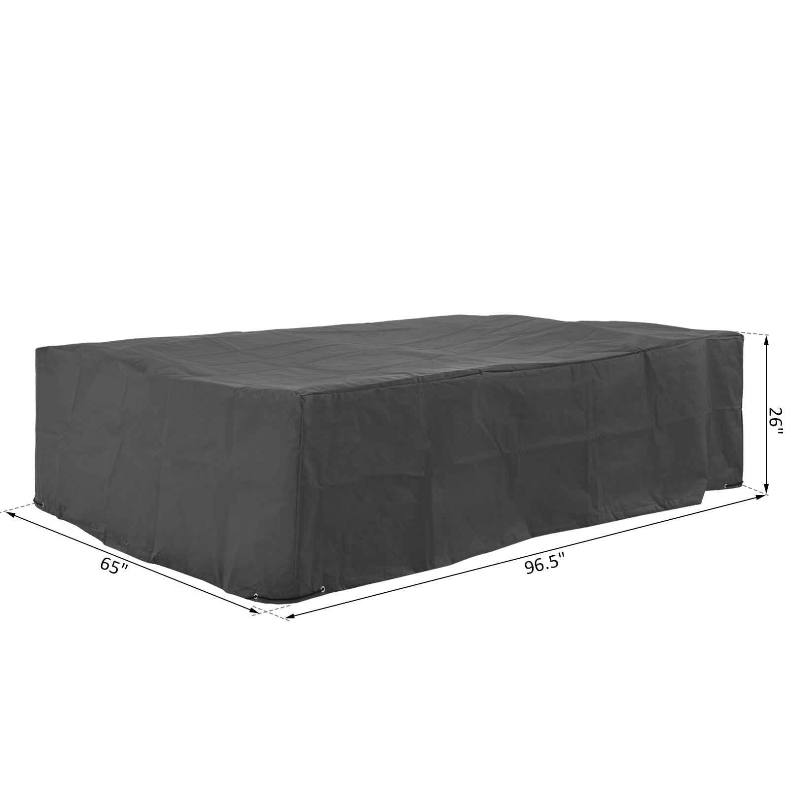 97" x 65" x 26" Weatherproof Outdoor Sectional Patio Furniture Cover with Ultimate Weather Protection, Gray