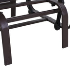 1-Person Outdoor Glider Swing, Single Rocker, Ergonomic Head Support, with Lightweight Metal & Mesh Construction, Supports Up to 352 lbs., for Backyard, Garden, Porch, Brown