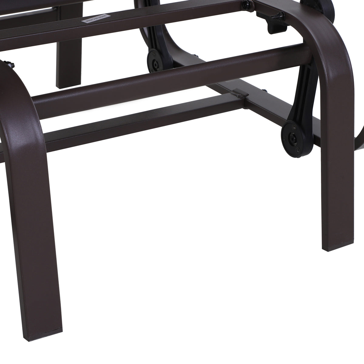 1-Person Outdoor Glider Swing, Single Rocker, Ergonomic Head Support, with Lightweight Metal & Mesh Construction, Supports Up to 352 lbs., for Backyard, Garden, Porch, Brown