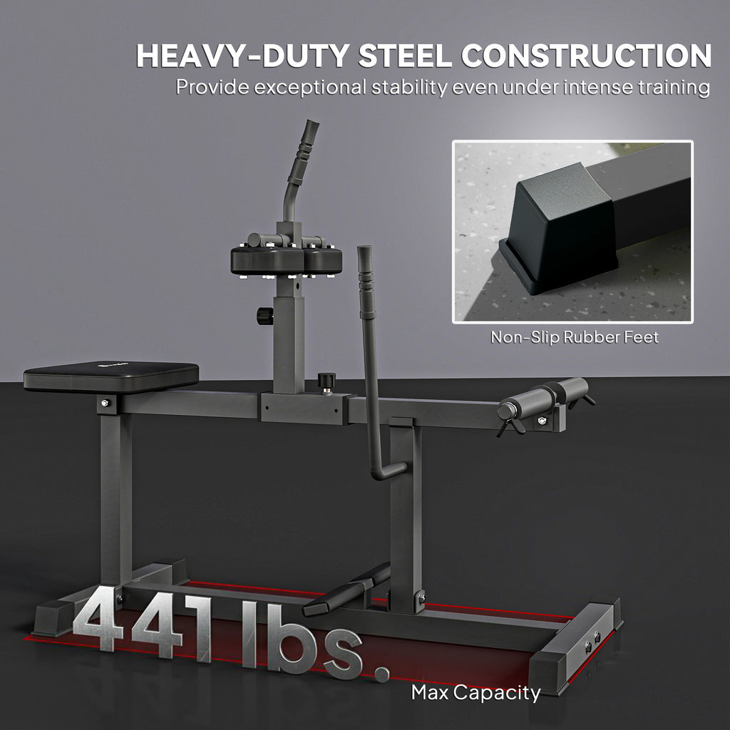 Adjustable Steel Seated Calf Raise Exercise Strength Training Gym Equipment, Black