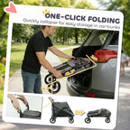 Dog Stroller for Large Dogs Up to 66 LBS with All-Terrain Spring Suspension, 8-Position Adjustable Handle, Gray
