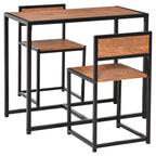 3-Piece Industrial Dining Table Set for 2, Kitchen Table and Chairs, Dining Room Sets for Small Spaces, Rustic Brown