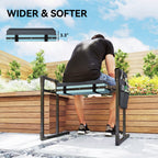 Garden Kneeler and Seat, Heavy Duty Foldable Gardening Stool with Thicker Soft Kneeling Pad, Extendable Steel Leg