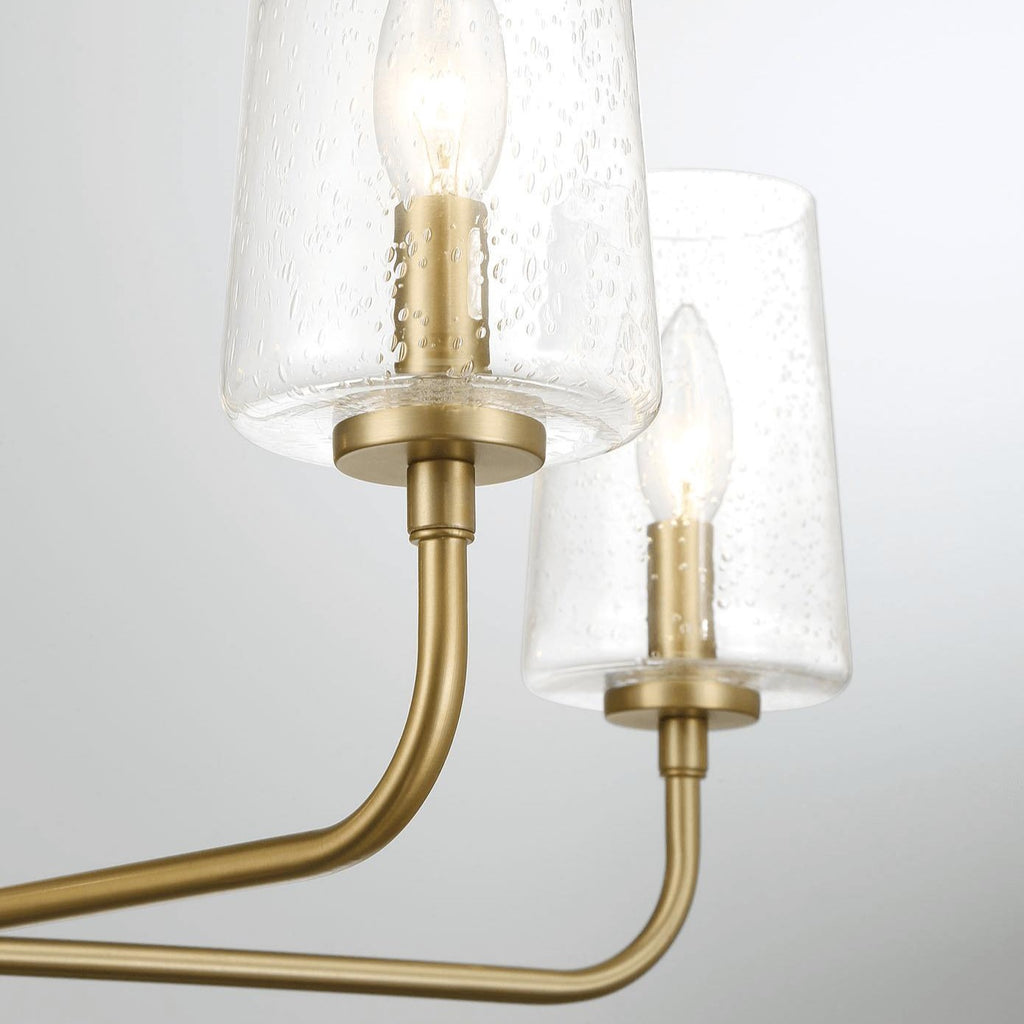 Dazzle Five-Light Chandelier with Clear Seeded Glass, Satin Brass Finish, Elegant and Sophisticated Design, 26.5" L x 26.5" W x 11" H, Clear+Gold