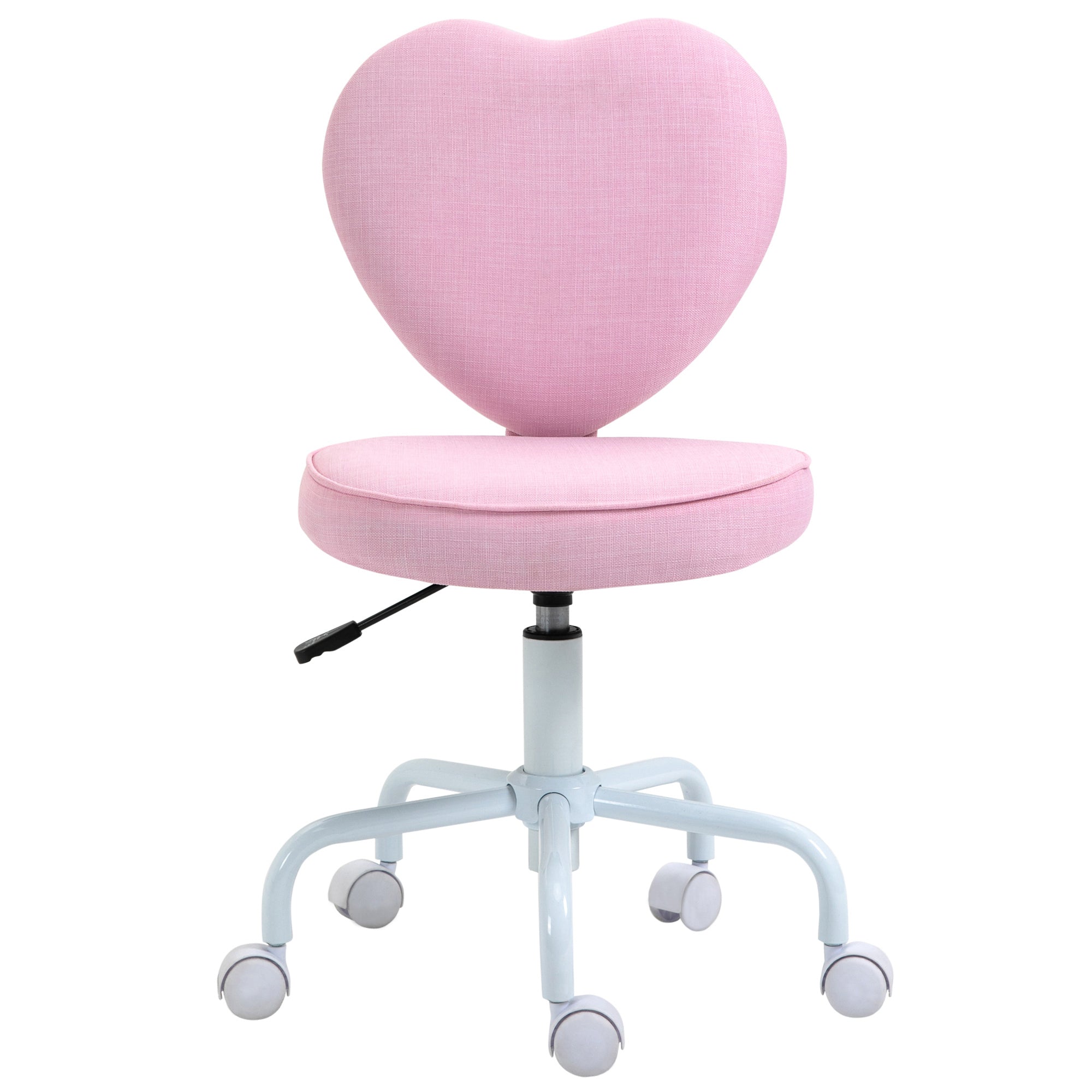 Heart Love Shaped Back Design Office Chair with Adjustable Height, Pink