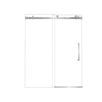 Frameless Shower Door with Anti-Shatter Safety Film and Bottom Water-Blocking Strip, Panel for Bathroom, 60" L x 0.5" W x 76" H, Brushed Nickel