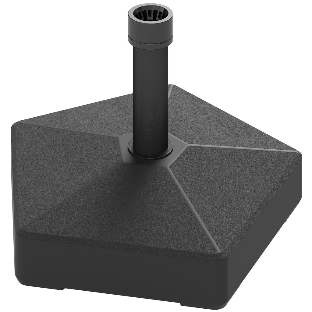 Patio Umbrella Base Holder, Heavy Duty Outdoor Umbrella Stand Base, Filled Up to 42lbs with Sand or 33lbs with Water for Garden, Poolside, Black