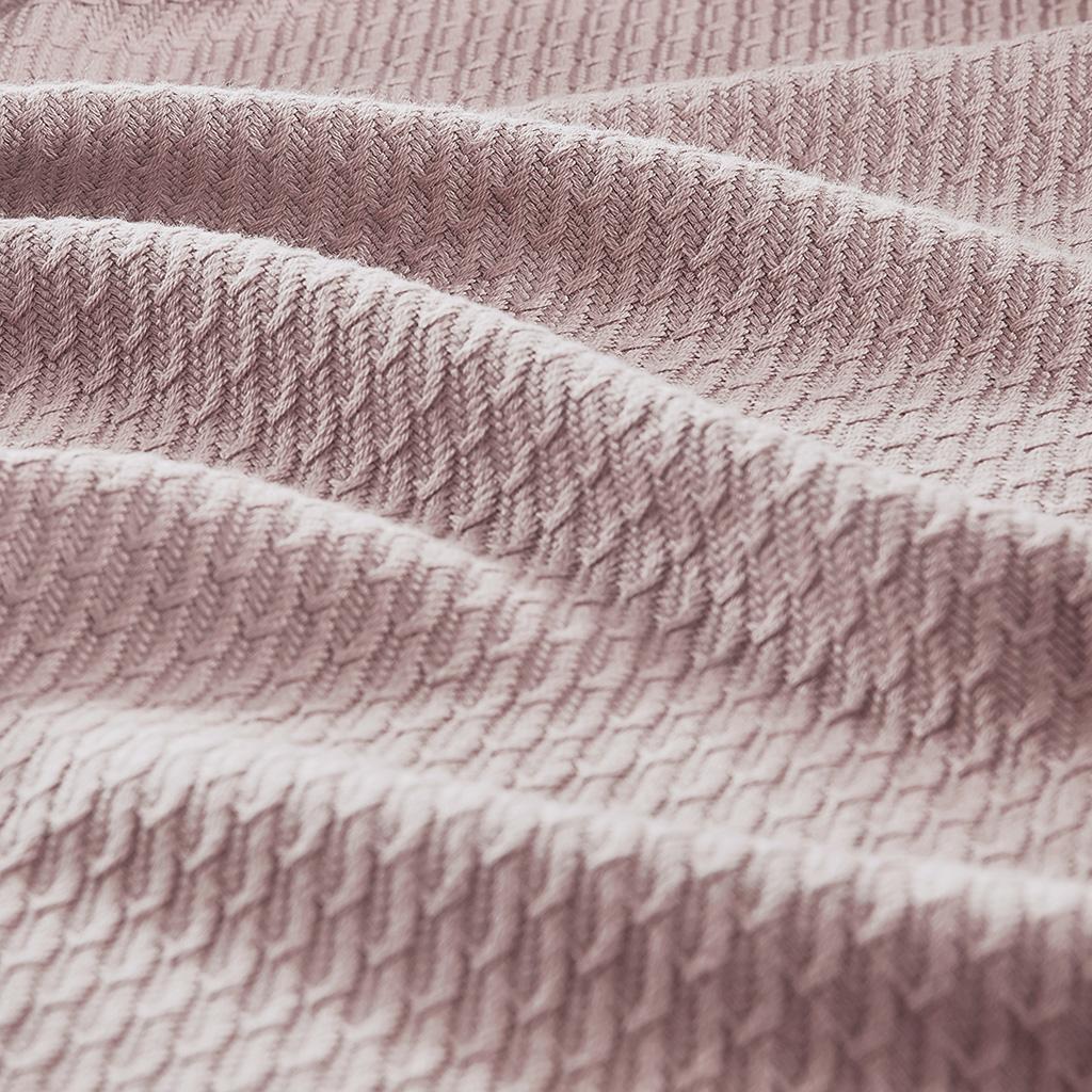 Machine Washable Egyptian Cotton Blanket with Breathable Weave, OEKO-TEX Certified, Perfect for Any Room, 90" L x 66" W x 0.25" H, Rose