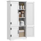 Accent Floor Storage Cabinet Kitchen Pantry with Adjustable Shelves and 2 Lower Doors, White