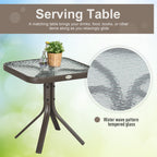 3 Piece Outdoor Glider Chair with Coffee Table Bistro Set, 2 Patio Rocking Swing Chairs with Breathable Sling Fabric, Glass Tabletop, for Backyard, Garden and Porch, Mixed Brown