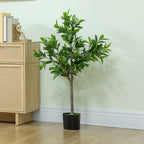 Potted Fake Plant, Lifelike Laurel Artificial Tree with 345 PEVA Leaves for Home Decor, Green