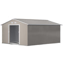 Garden Metal Shed, Storage Shed Utility Storage with Double Locking Doors for Bike, Yard Tools, Light Gray