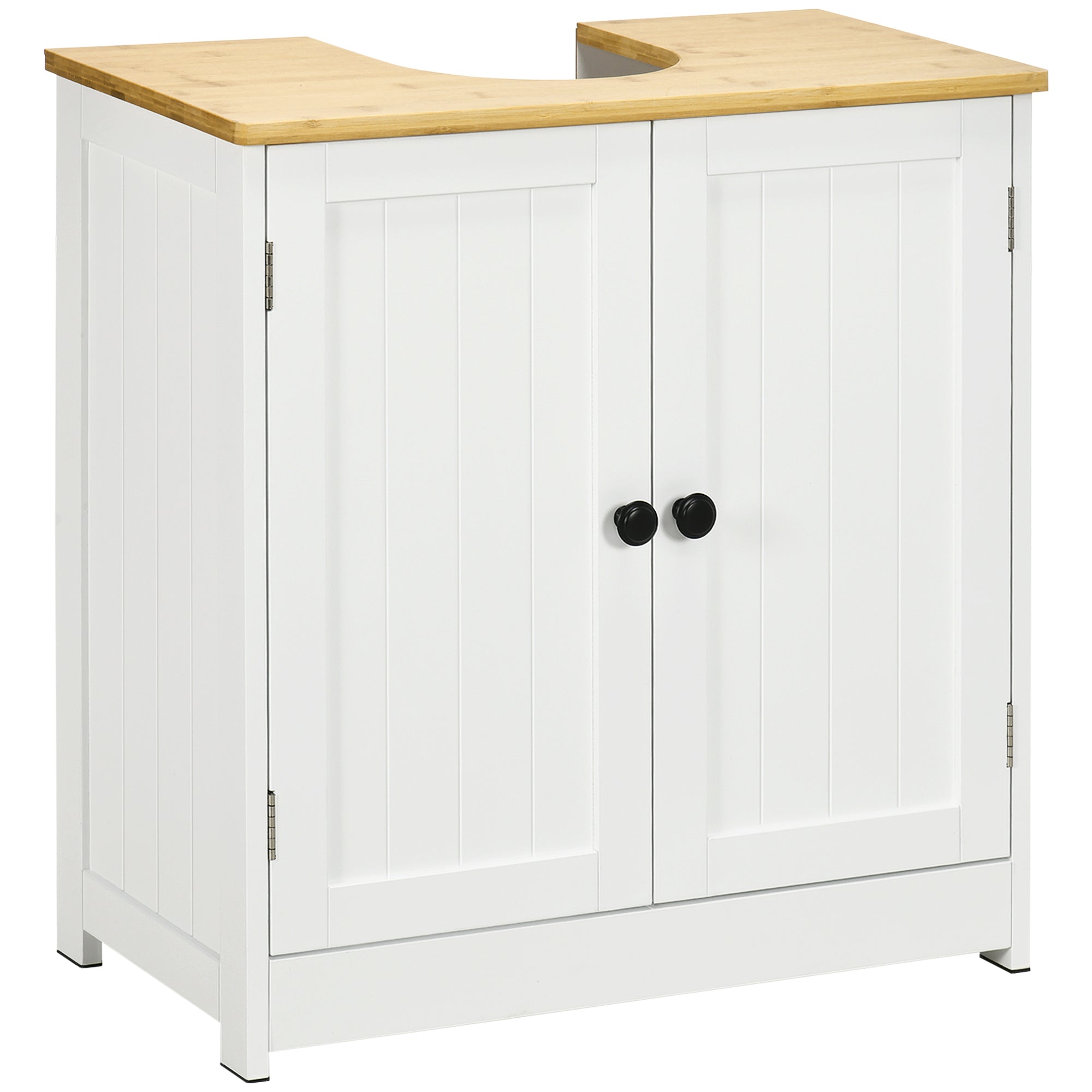 Bathroom Vanities Under Sink Storage Cabinet Cupboard with 2 Doors, 23.5" x 11.75" x 24", White