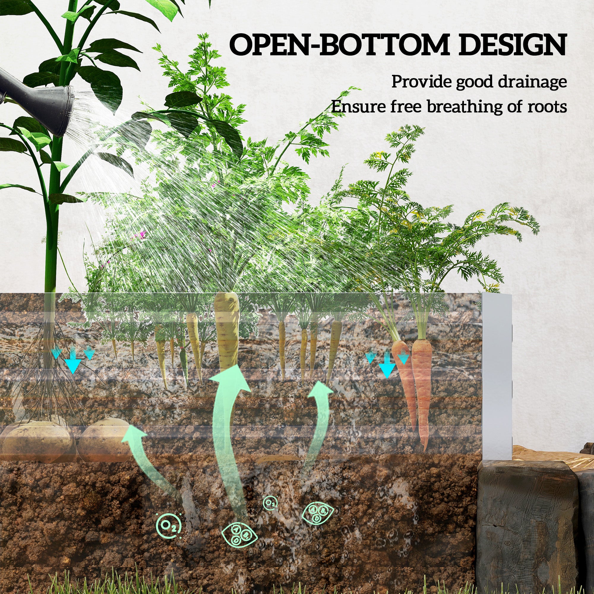 95" x 36" x 12" Galvanized Raised Garden Bed, Easy DIY and Cleaning for Growing Flowers, Herbs, Succulents, Silver