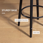 Bar Height Bar Stools Set of 2, Modern 360° Swivel Kitchen Chairs with Steel Legs and Footrest, 29.5 Inch Seat Height Upholstered Barstools for Kitchen Island, Cream White