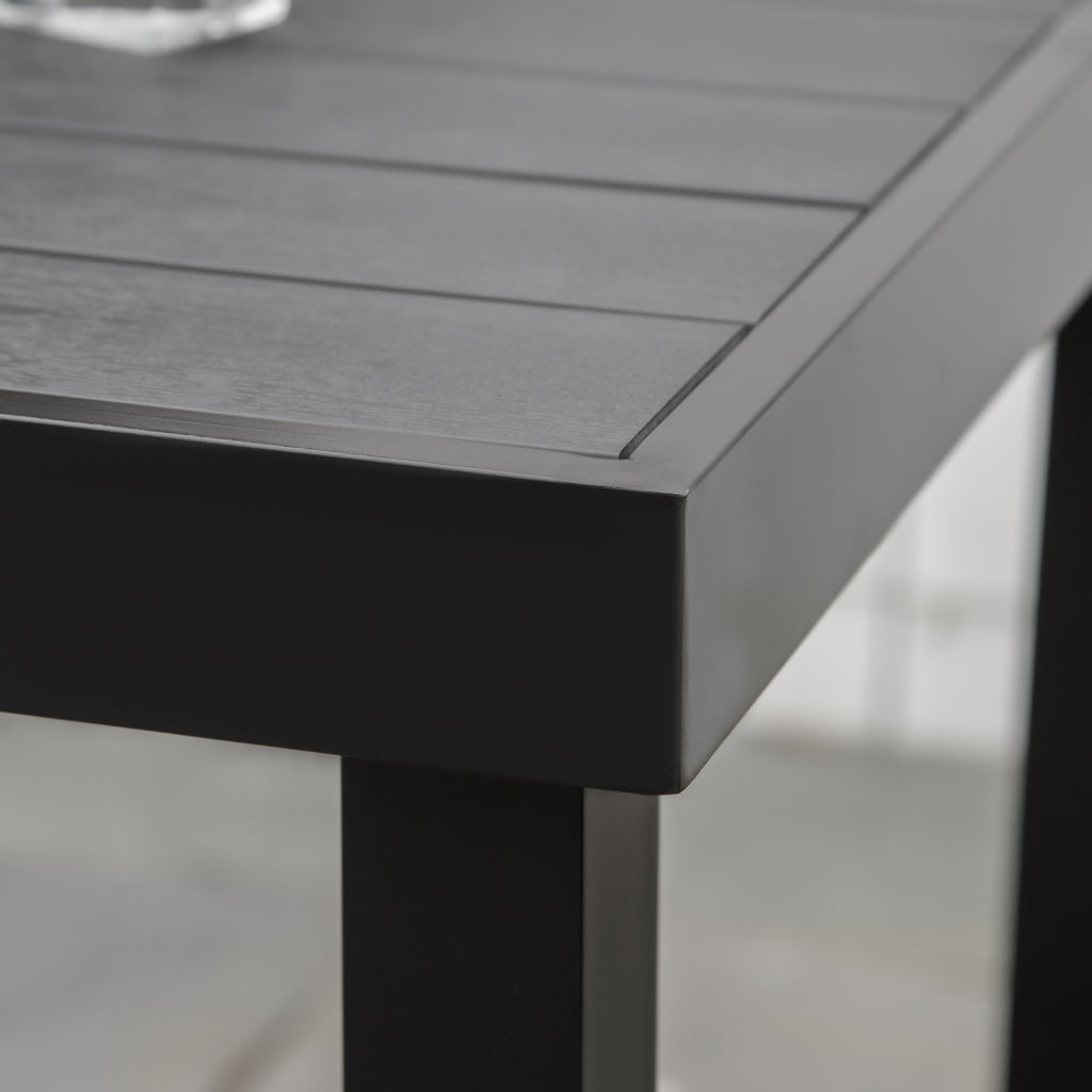 Patio Dining Table for 4, Rectangular Aluminum Outdoor Table for Garden Lawn Backyard, Black