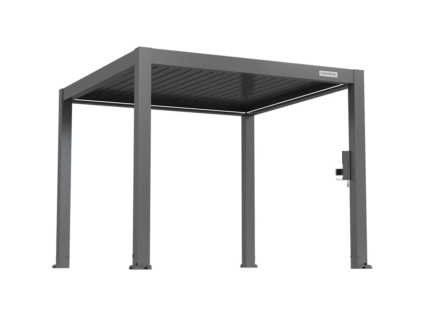 POWER+ PRO Gen 2 Motorized Pergola 10' x 10' Gray 6063-T5 Aluminum, 450.0 lb, Motorized Louvers