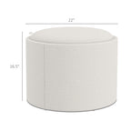 Round Storage Ottoman Coffee Table with Flip Top Tray, Linen Fabric Upholstered Footstool with Hidden Compartment