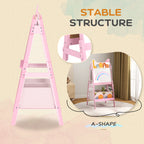 Doubel-Sided Easel for Kids w/ Whiteboard, Chalkboard, Storage Boxes, Blue