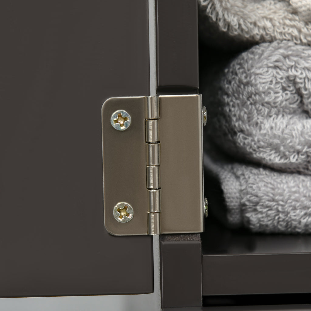 54" Tall Bathroom Storage Cabinet, Freestanding Linen Tower with 2-Tier Shelf and Drawers, Narrow Side Floor Organizer, Brown