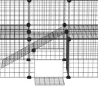 36 Panels Small Animal Playpen with Door, DIY C & C Cage for Guinea Pigs with Ramp, Portable Metal Wire Yard for Rabbit, Hedgehogs, 14 x 14 in
