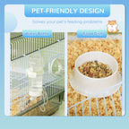 Small Animal Cage for Gerbil or Dwarf Hamster w/ Tubes, Exercise Wheel, Food Dish, Water Bottle, 23" x 13" x 12", Gray