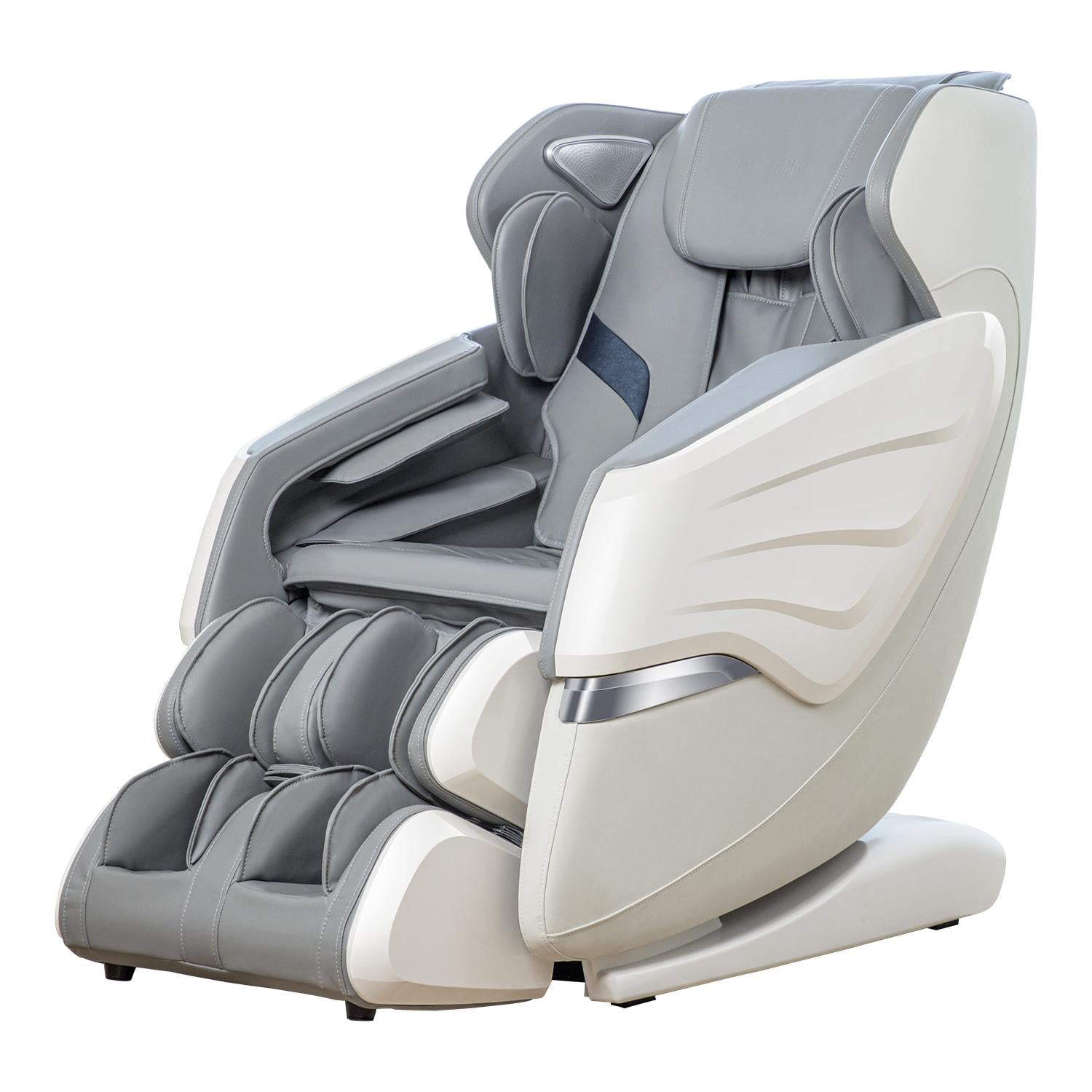 Zero Gravity Massage Chair with Back Heating, 3D Massage Rollers, AI Voice, App Control Dual SL Track Full Body Recliner, Gray