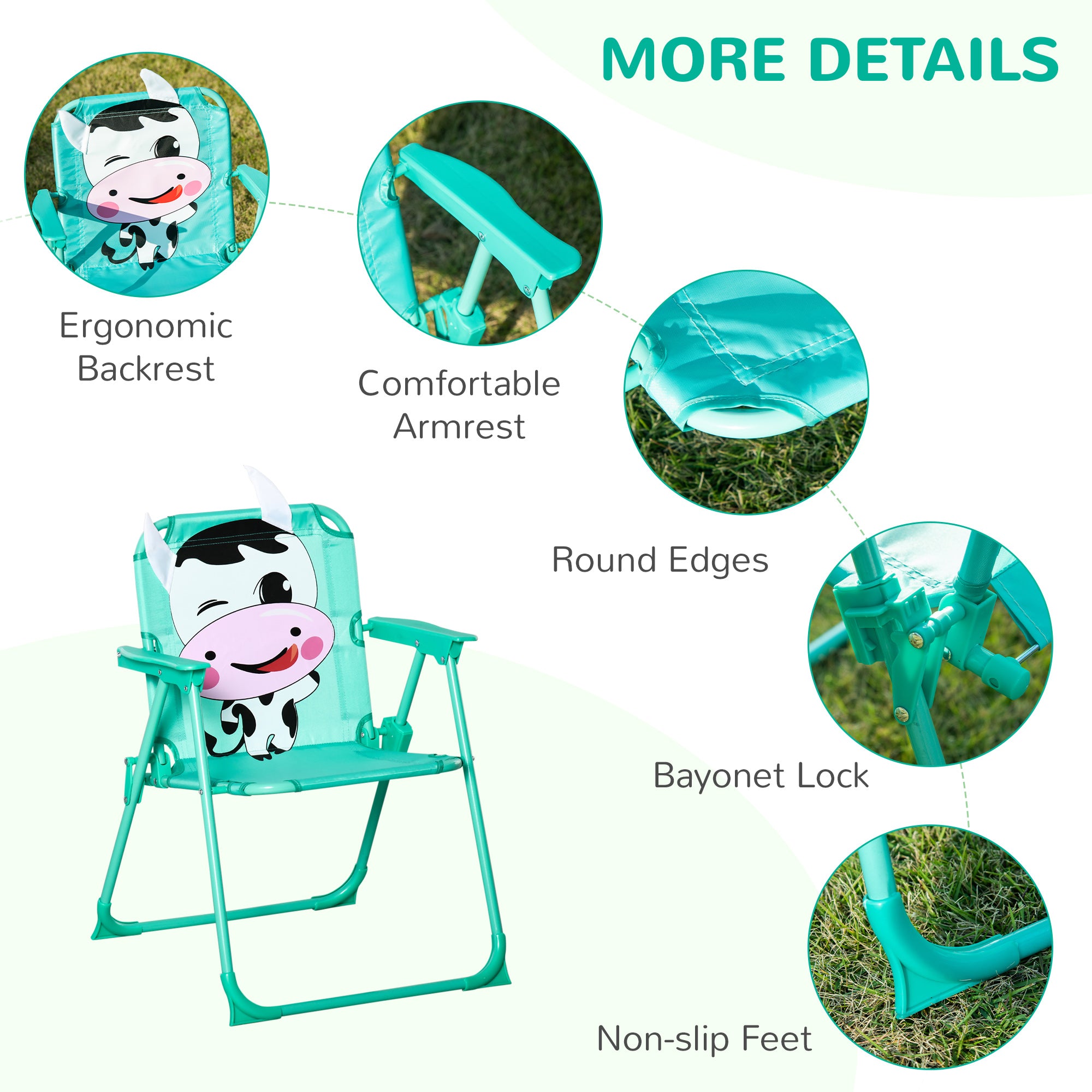 Kids Table and Chair Set, Outdoor Folding Garden Furniture, Picnic Table for Patio Backyard, with Removable & Height Adjustable Sun Umbrella, White