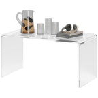 32" Acrylic Coffee Table, 0.6" Thick Rectangle Waterfall Center Table for Living Room, Modern, No Assembly Required, Clear