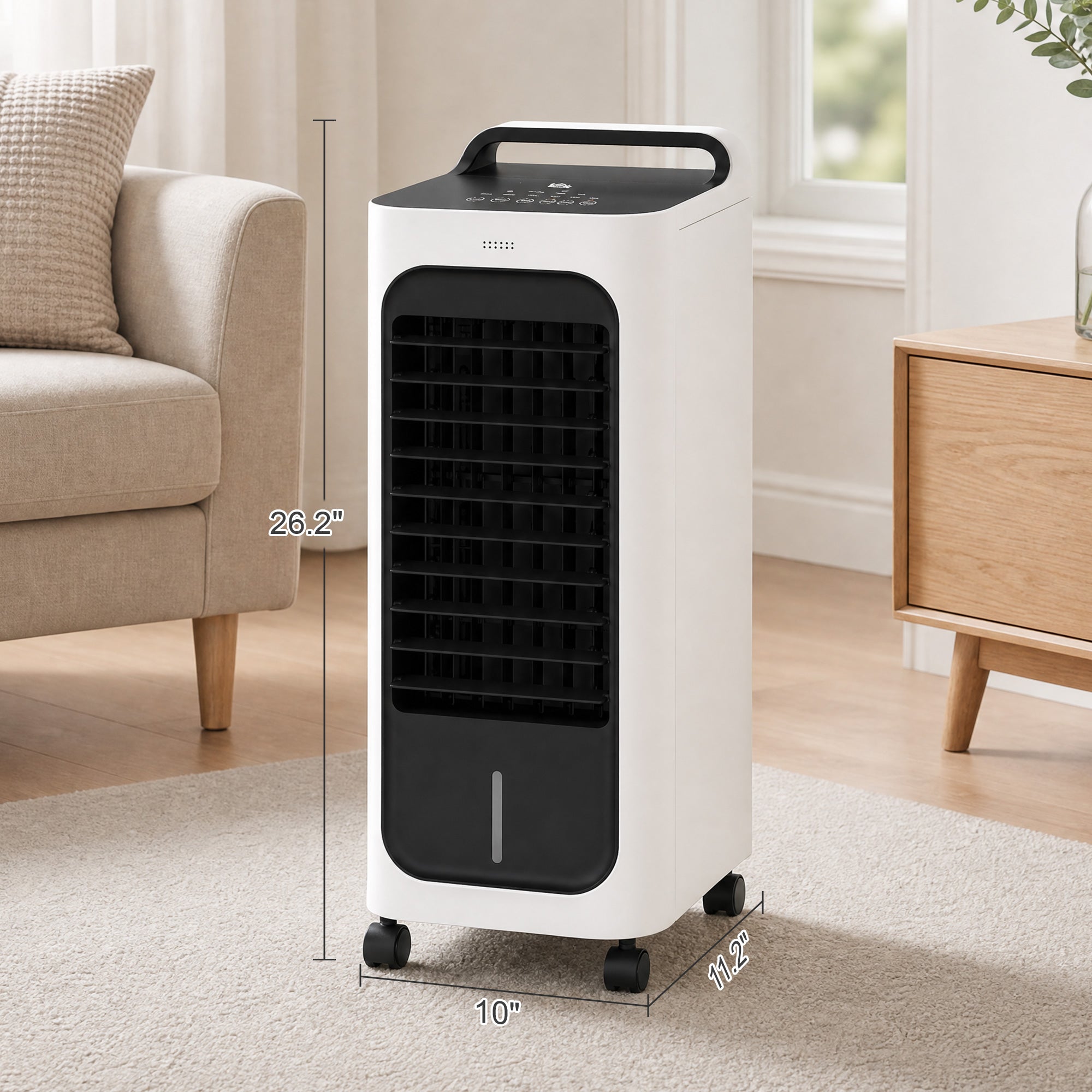 Room Air Cooler with Ice Packs, Ice Cooling Fan Water Humidifier Unit with Remote, Timer, Oscillating