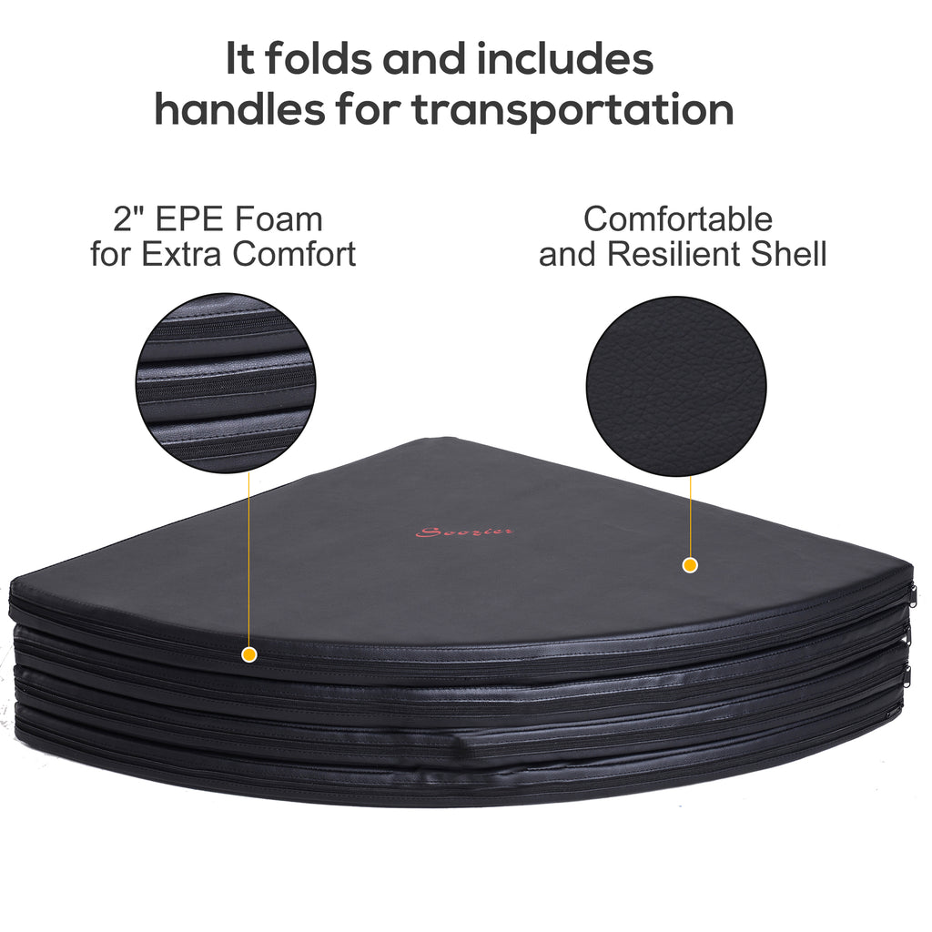 Pole Dance Mat, 2"T x 5'W Folding Pole Crash Mat for Home, Lightweight and Foldable, Black
