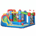 6-in-1 Inflatable Water Slide with Splash Pool, Slide, Climbing Wall, Water Cannon, Inflatable Bounce House for Kids with 2 Min. Inflation