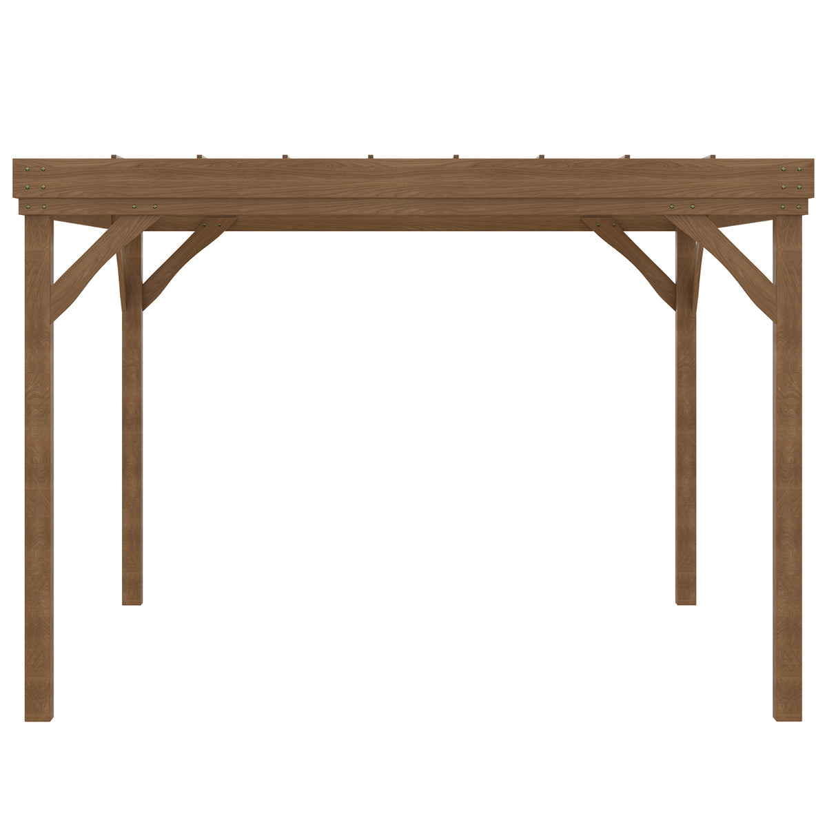 10' x 12' Outdoor Wooden Pergola, Grape Vine Gazebo with Concrete Anchors for Garden, Patio, Backyard, Deck, Brown