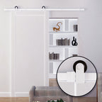 6' Rustic Interior Sliding Barn Door Mounting Hardware Kit - White