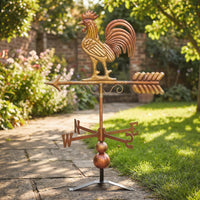 Metal Rooster Weathervane, Roof Mount Wind Direction Indicator, Outdoor Weather Vanes