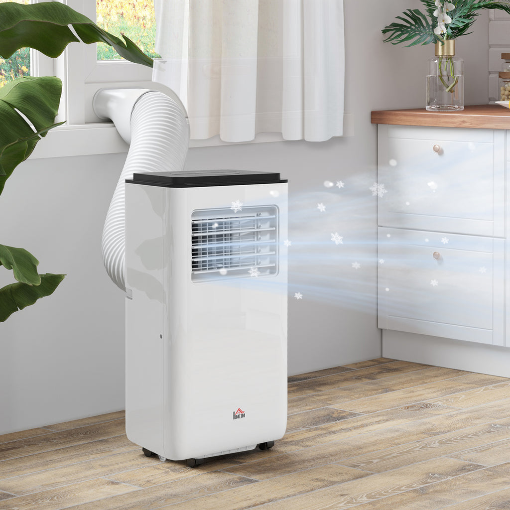 10,000 BTU Moible Air Conditioner 440 Sq. Ft., Dehumidifier Fan Auto Sleep with 24H Timer On/Off, Window Kit, White