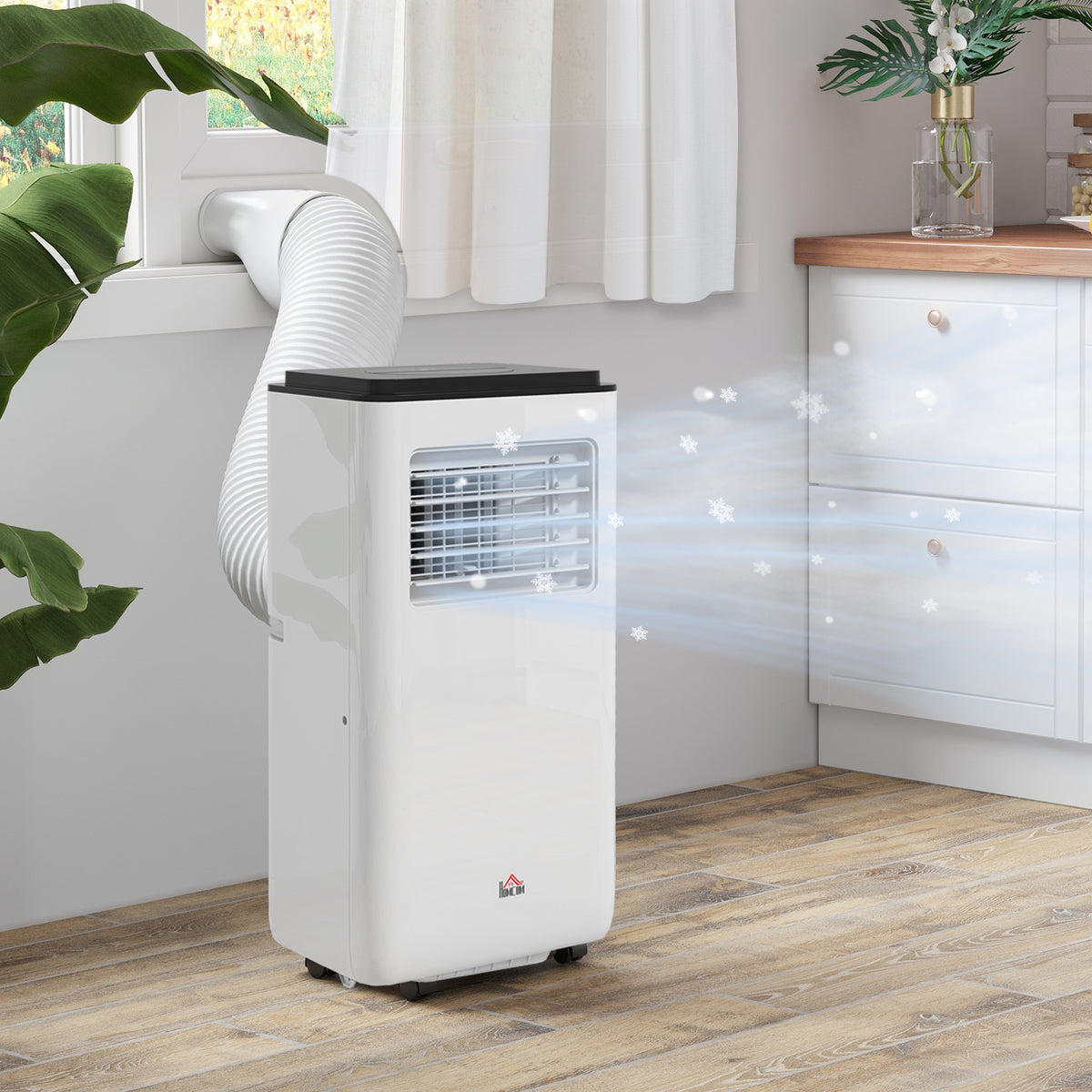 10,000 BTU Moible Air Conditioner 440 Sq. Ft., Dehumidifier Fan Auto Sleep with 24H Timer On/Off, Window Kit, White