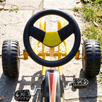 Go Kart for Kids, 4 Wheel Pedal Go Cart with Adjustable Seat, Safety Hand Brake for Boys Girls 3-6 Years, Yellow