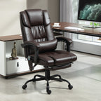Massage Office Chair with 6 Vibrating Points, High Back Reclining Office Chair with Footrest and Remote, Brown