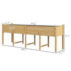 Wooden Raised Garden Bed, Large Elevated Planter Box with Legs, Bed Liner and Drain Holes, 7.4' x 1.8' x 2.6', Natural