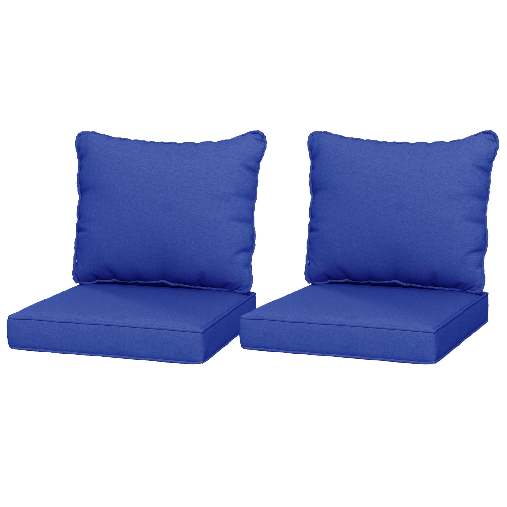 Patio Chair Cushions Set of 2 with Seat & Backrest, Fade Resistant Seat Replacement Cushion Set, Navy Blue