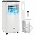 10,000 BTU Moible Air Conditioner 440 Sq. Ft., Dehumidifier Fan Auto Sleep with 24H Timer On/Off, Window Kit, White