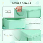 3 Tier Kids Storage Organizer with 9 Drawers for Bedroom, Nursery, Kindergarten, Living Room, Boys and Girls, Green